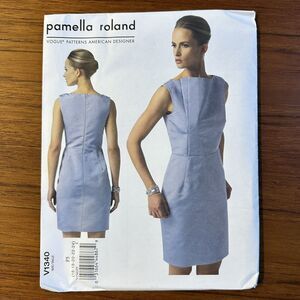NEW VOGUE AMERICAN DESIGNER #V1340 PAMELLA ROLAND LADIES DRESS PATTERN 16-24 FF